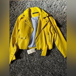 Zara women faux leather jacket